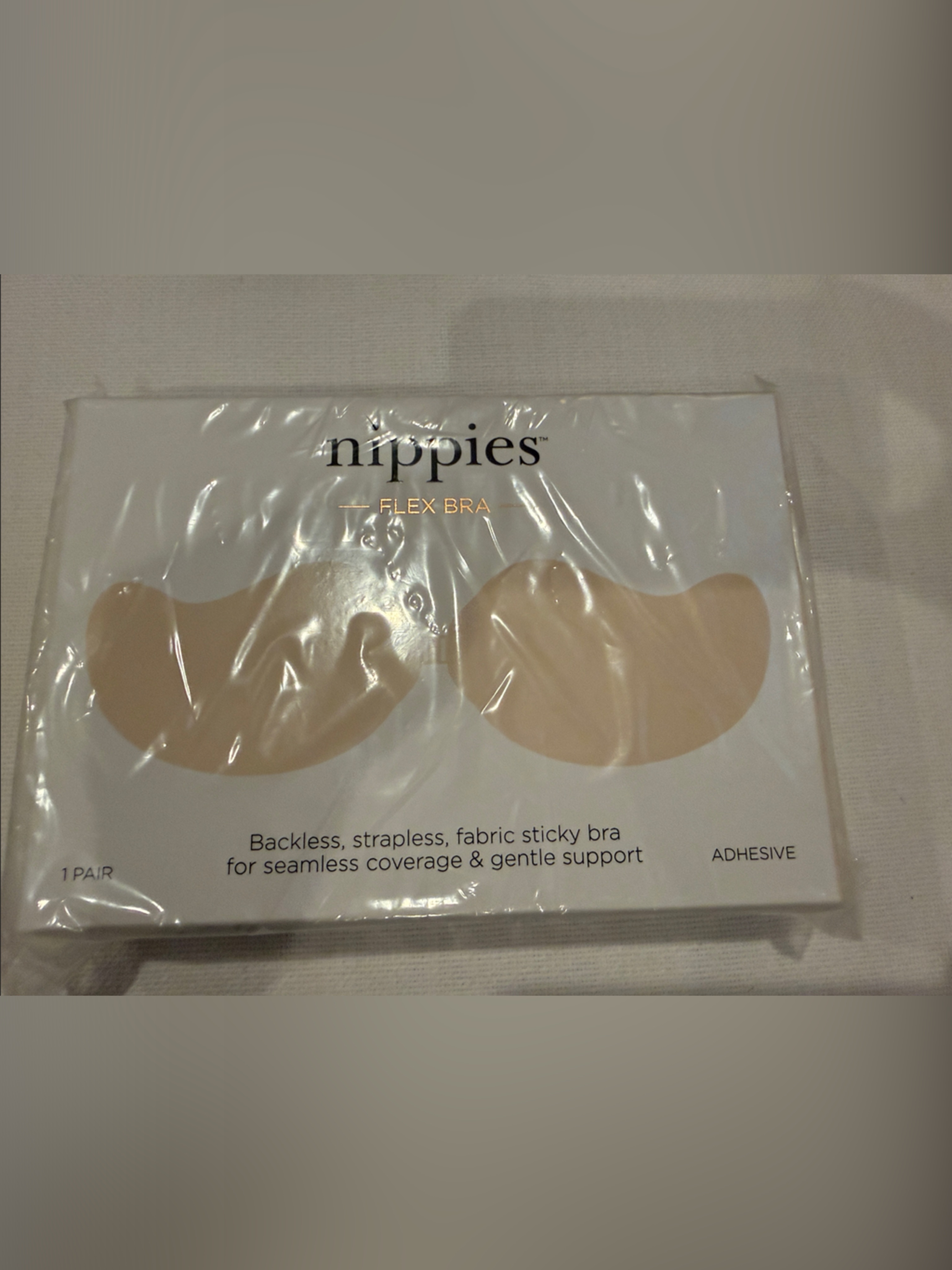 Nippies Flex Backless Strapless Adhesive Bra  Nude C Cup Nwt